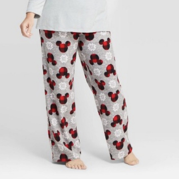 Disney Other - Disney Fleece Pajama Pants Buffalo Plaid Mickey Size Large